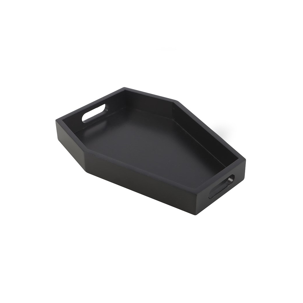 Plain Black Coffin Trinket Tray