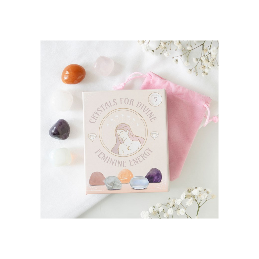 Set of five crystals for divine feminine energy