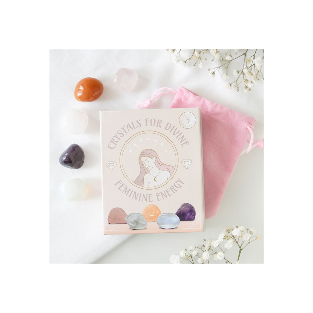 Set of five crystals for divine feminine energy