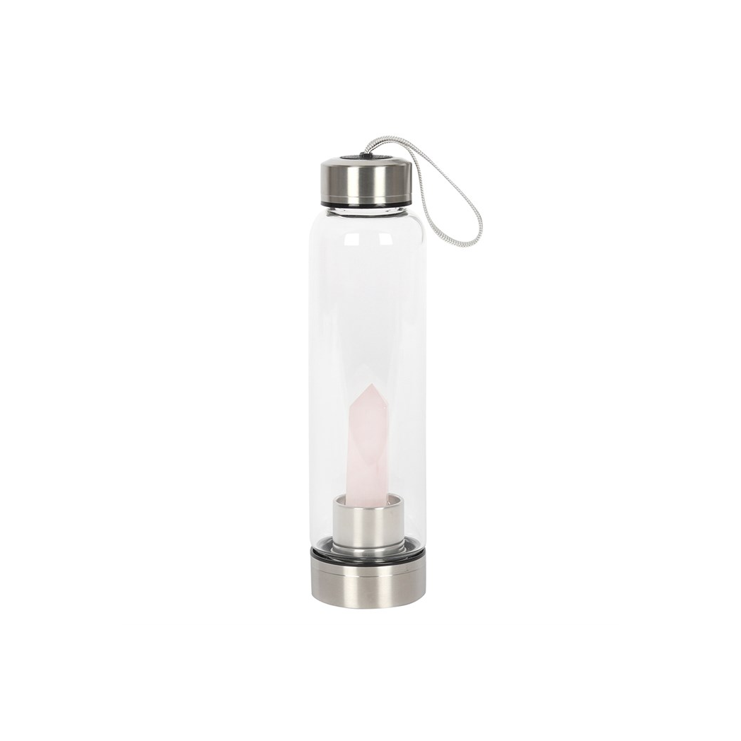 Rose Quartz Purifying Glass Water Bottle