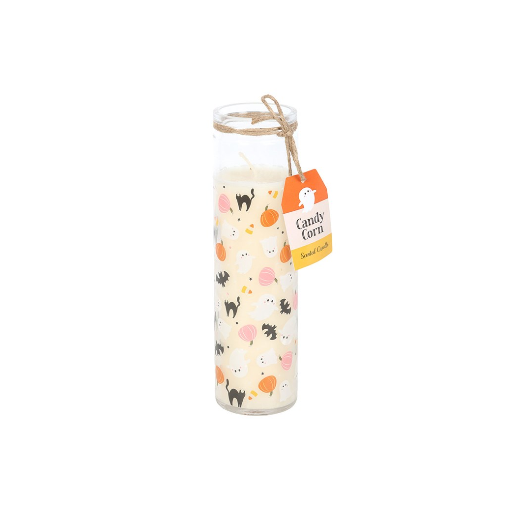 Sweet and Spooky Candy Corn Tube Candle