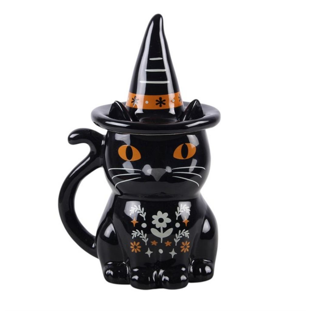 Frightful Folk Black Cat Lidded Mug