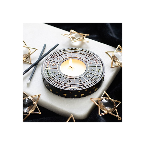 Astrology Wheel Tealight Candle Holder