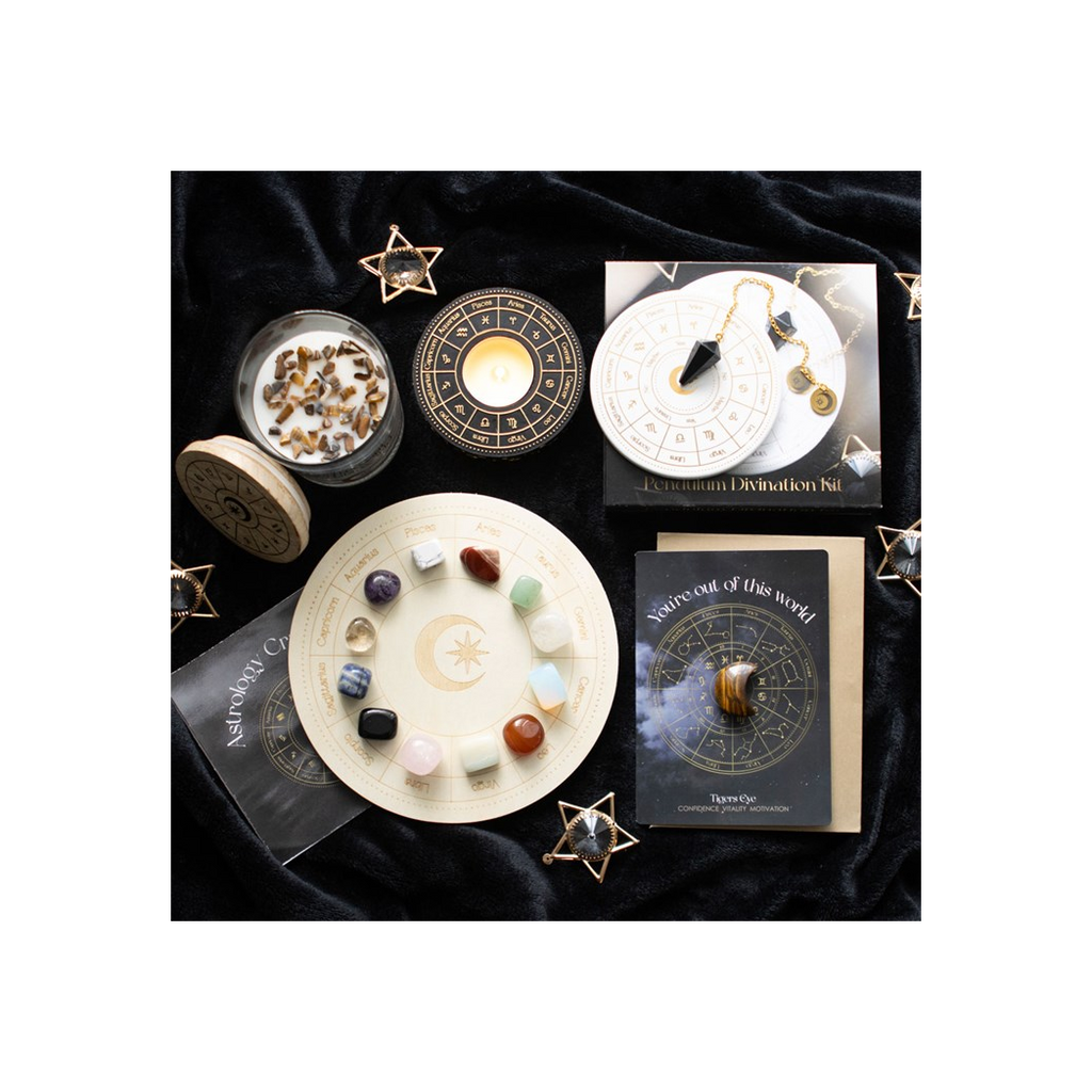 Out Of This World Tiger's Eye Crystal Moon Greeting Card