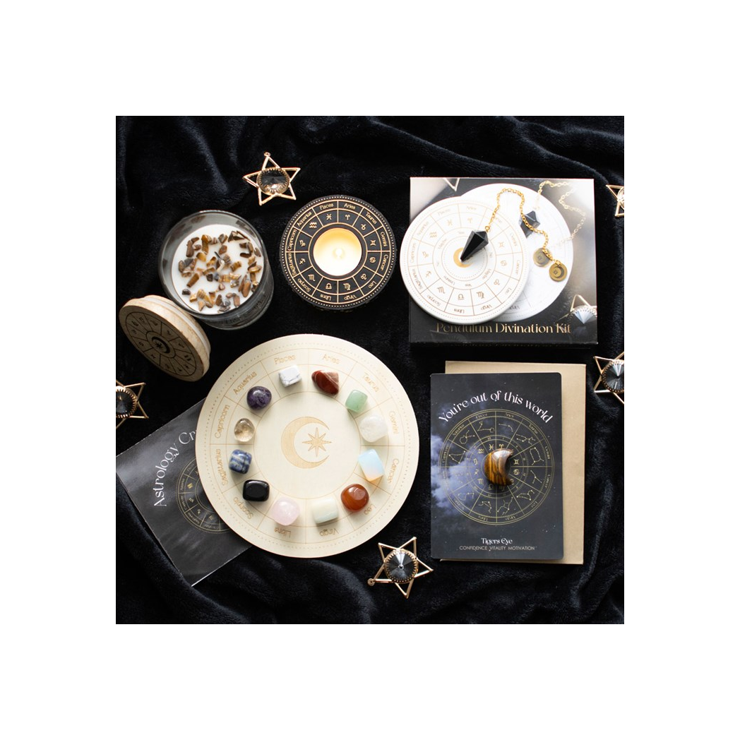 Out Of This World Tiger's Eye Crystal Moon Greeting Card