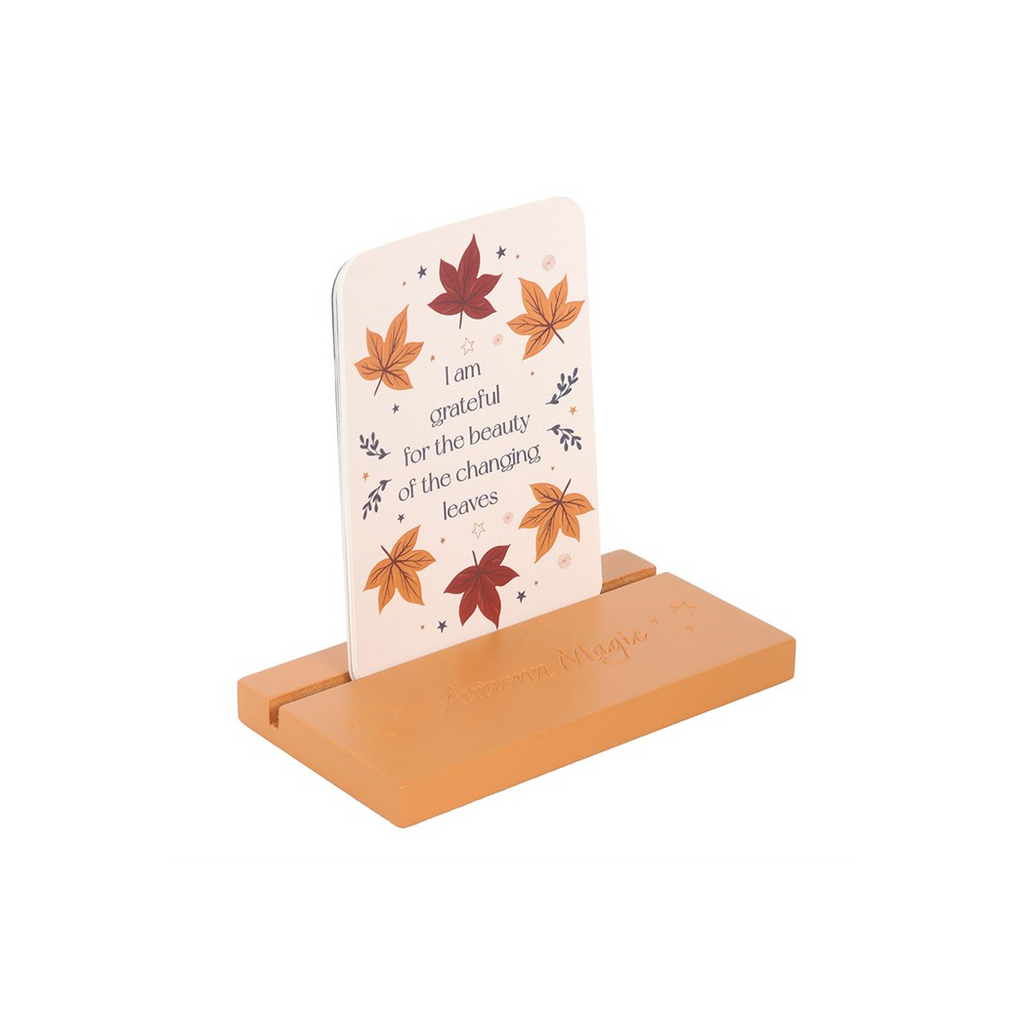 Autumn Magic Affirmation Cards with Wooden Stand
