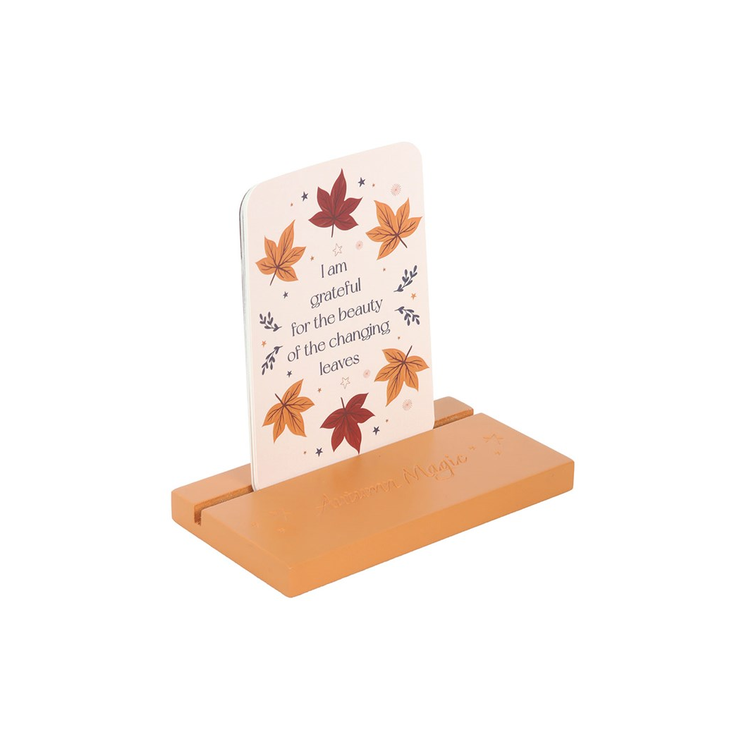 Autumn Magic Affirmation Cards with Wooden Stand