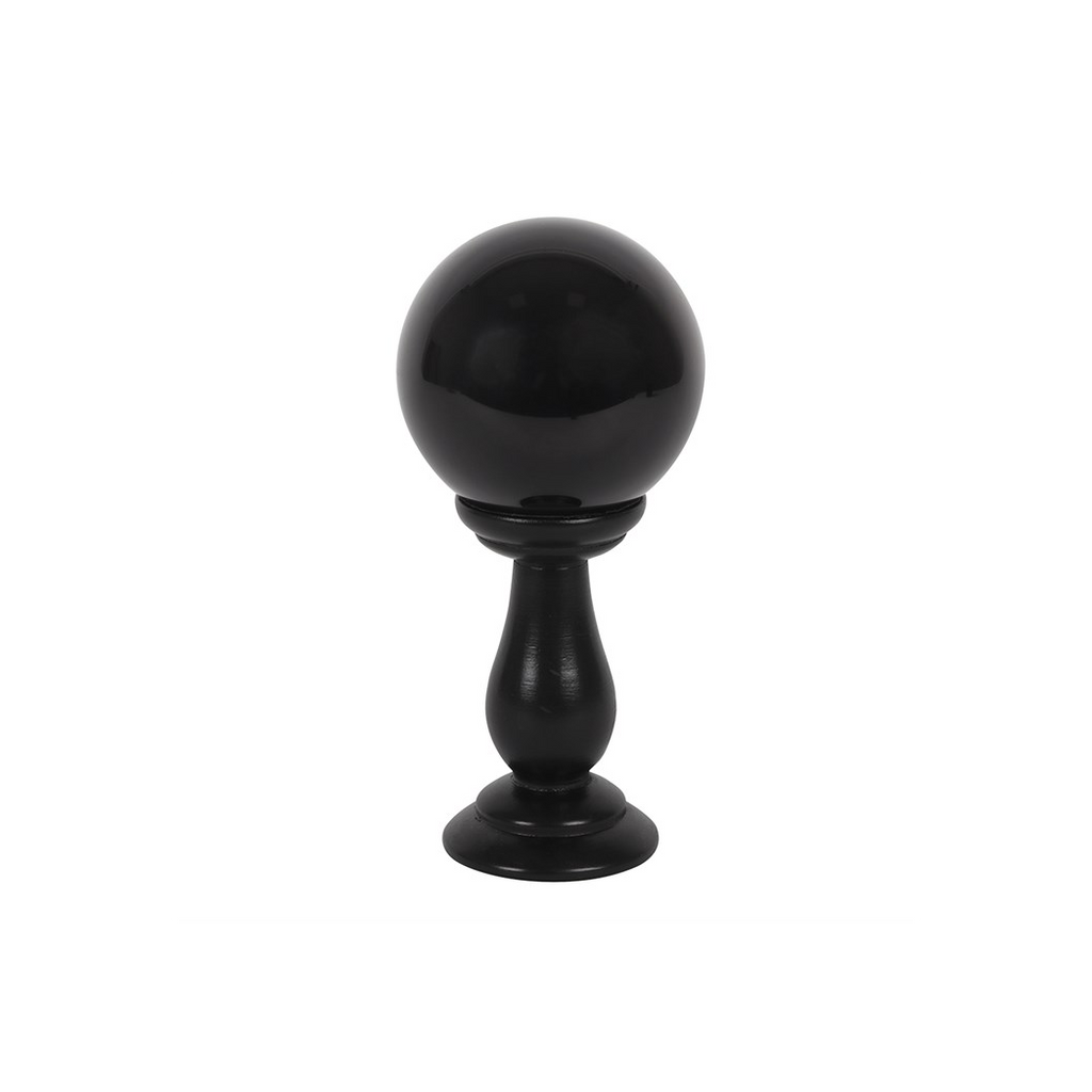 Small Black Crystal Ball on Stand