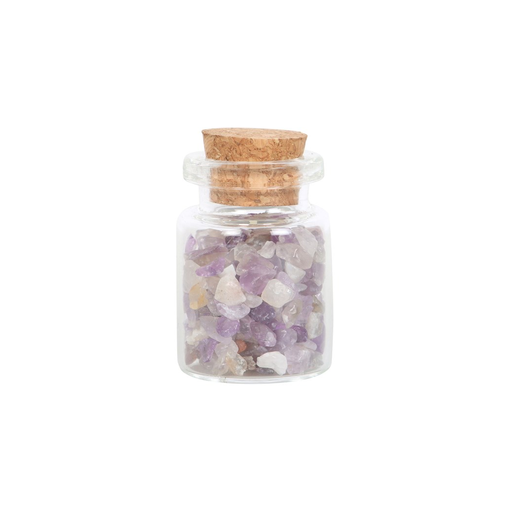 Jar of Calm Amethyst Crystal in a Matchbox