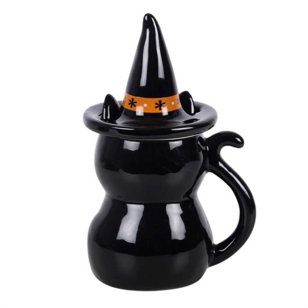 Frightful Folk Black Cat Lidded Mug