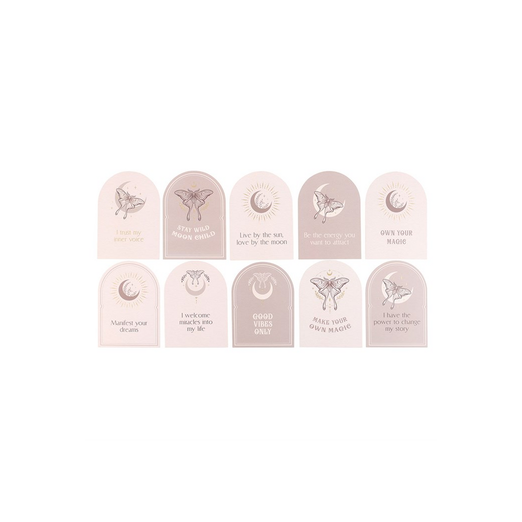 Luna Moth Affirmation Cards with Wooden Stand