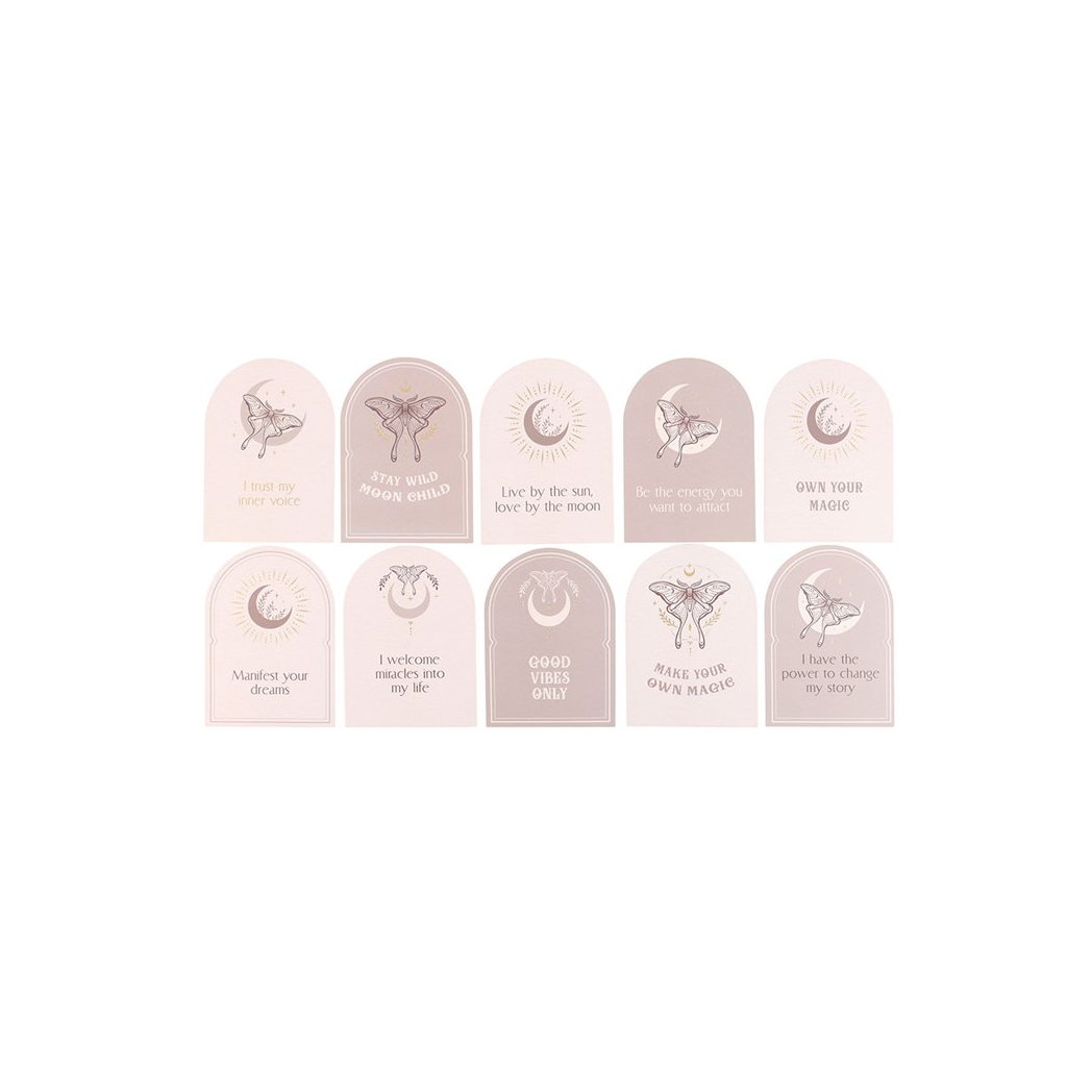 Luna Moth Affirmation Cards with Wooden Stand