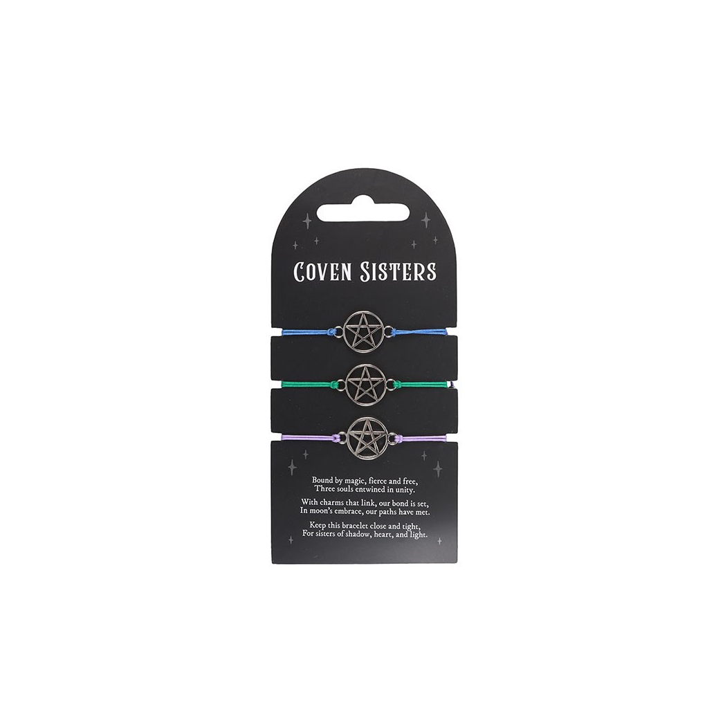 Set of 3 Coven Sisters Pentagram Bracelets