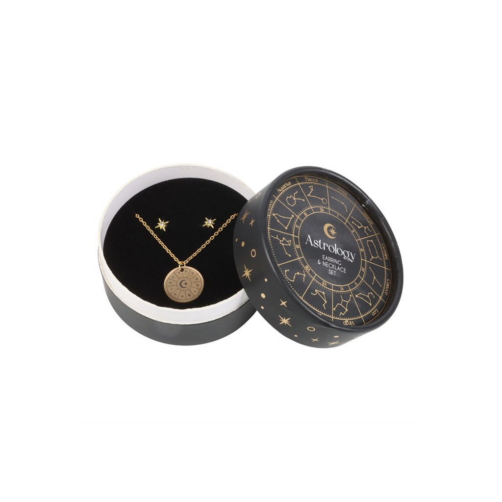 Astrology Wheel Earring and Necklace Set