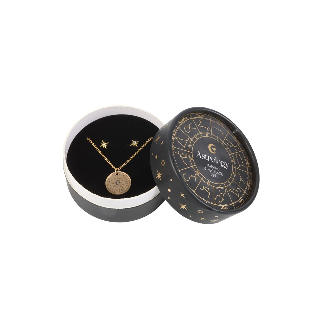 Astrology Wheel Earring and Necklace Set