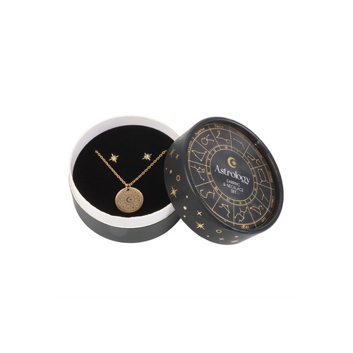 Astrology Wheel Earring and Necklace Set
