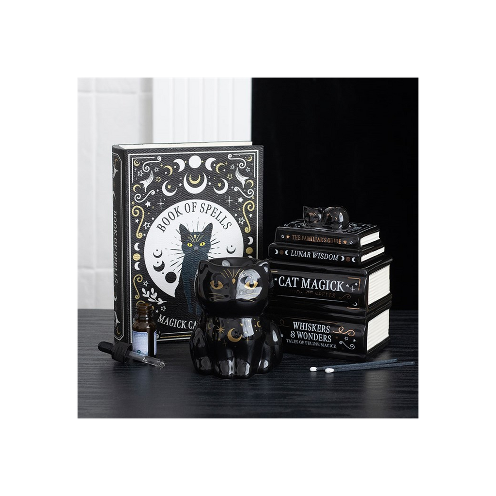 Black Cat Magick Book of Spells Shaped Storage Box