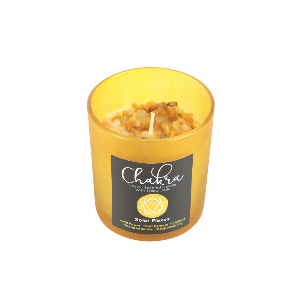 Solar Plexus Chakra Lemon Crystal Chip Candle