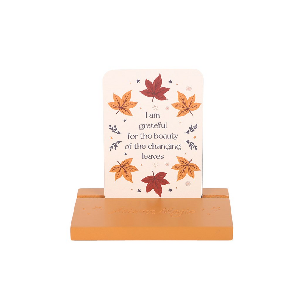 Autumn Magic Affirmation Cards with Wooden Stand