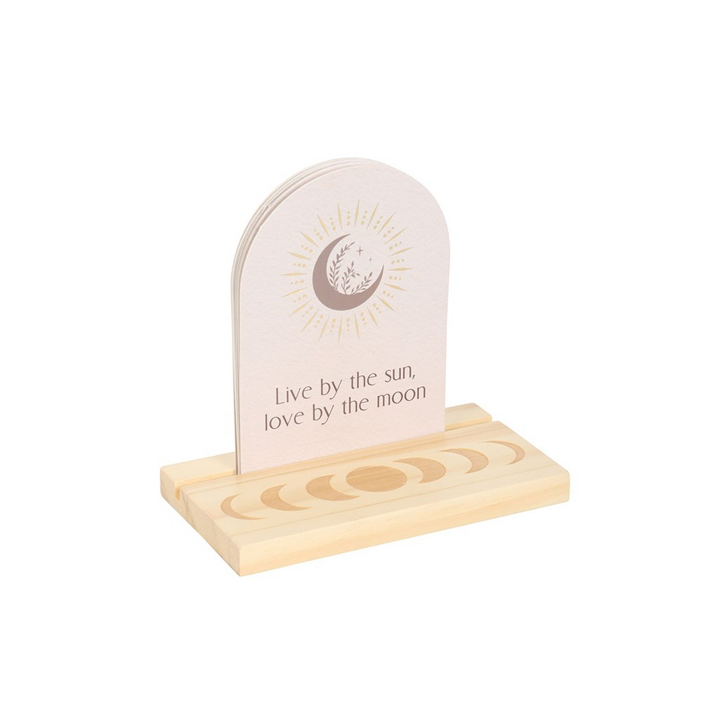 Luna Moth Affirmation Cards with Wooden Stand