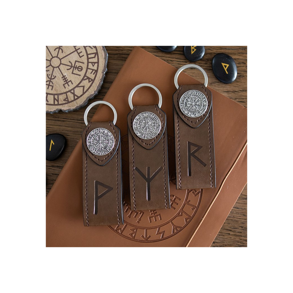 Journey Viking Rune Faux Leather Keyring