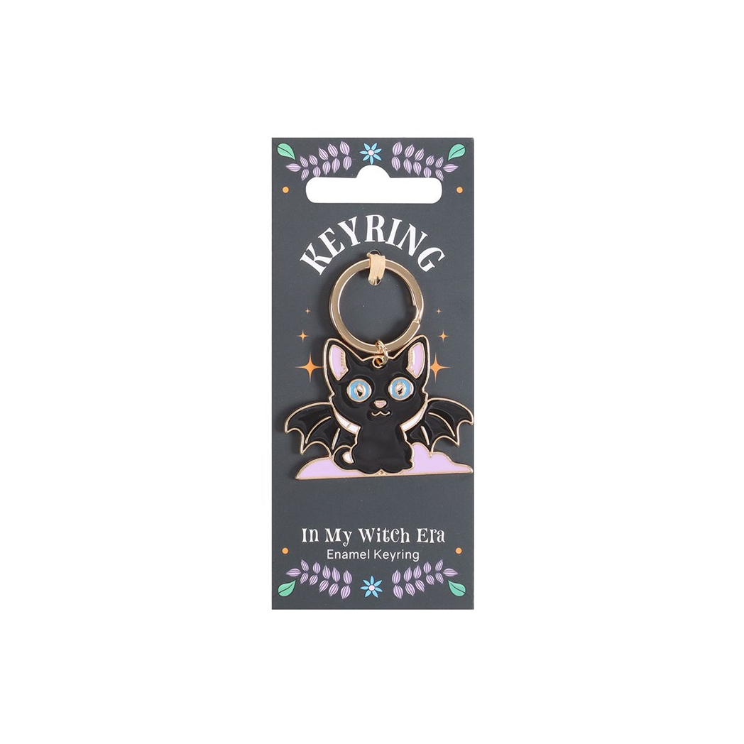 In My Witch Era Bat Cat Enamel Keyring