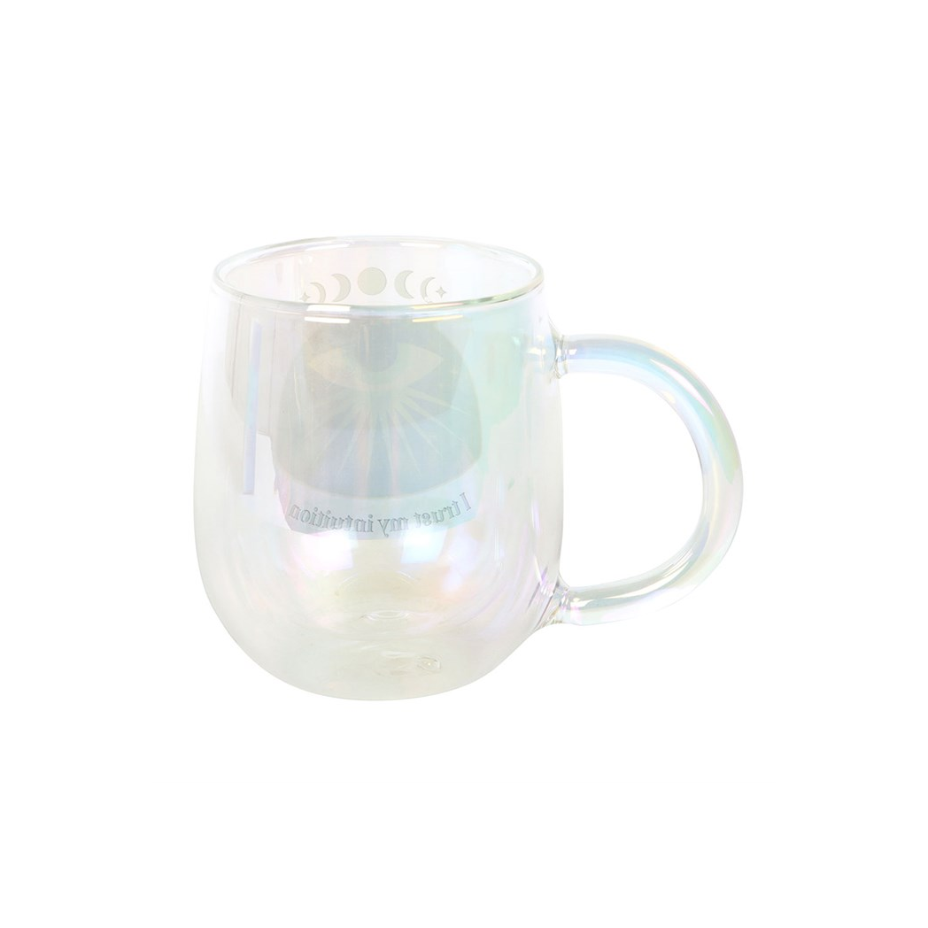 Intuition Double Walled Glass Mug with Aura Crystal Tea Infuser
