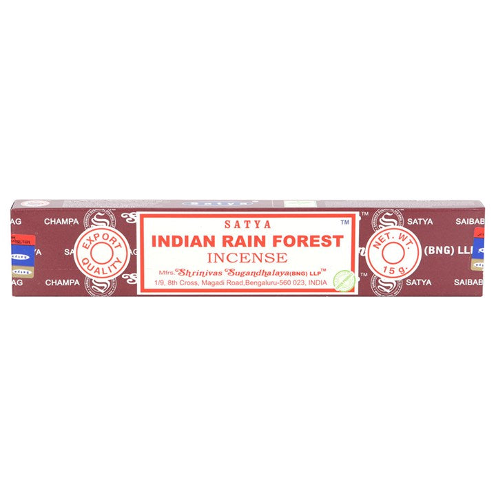 Set of 12 Indian Rain Forest Incense Sticks by Satya