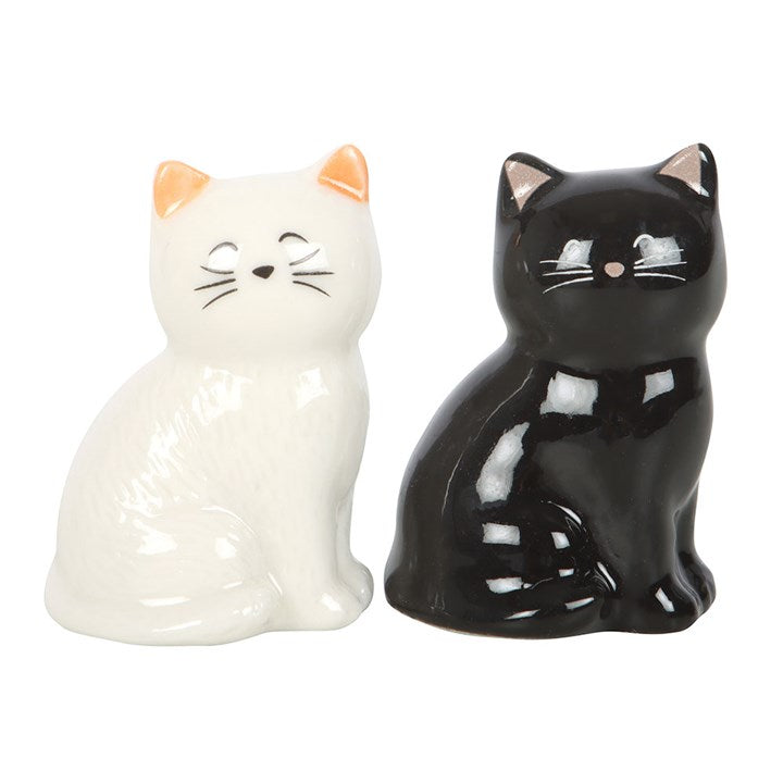 Set of 24 White & Black Lucky Cat Charms in a Box