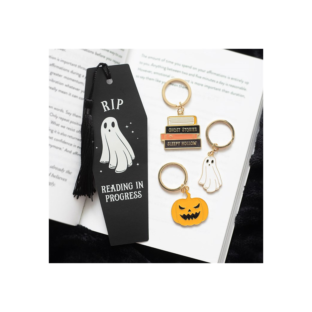 The Haunted Library Book Stack Keyring