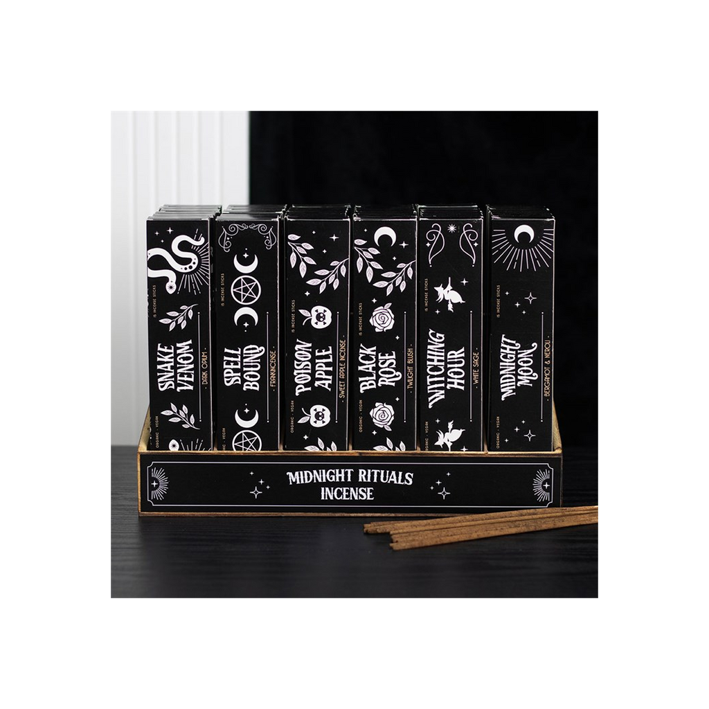 Set of 36 Midnight Rituals Incense Sticks in Display