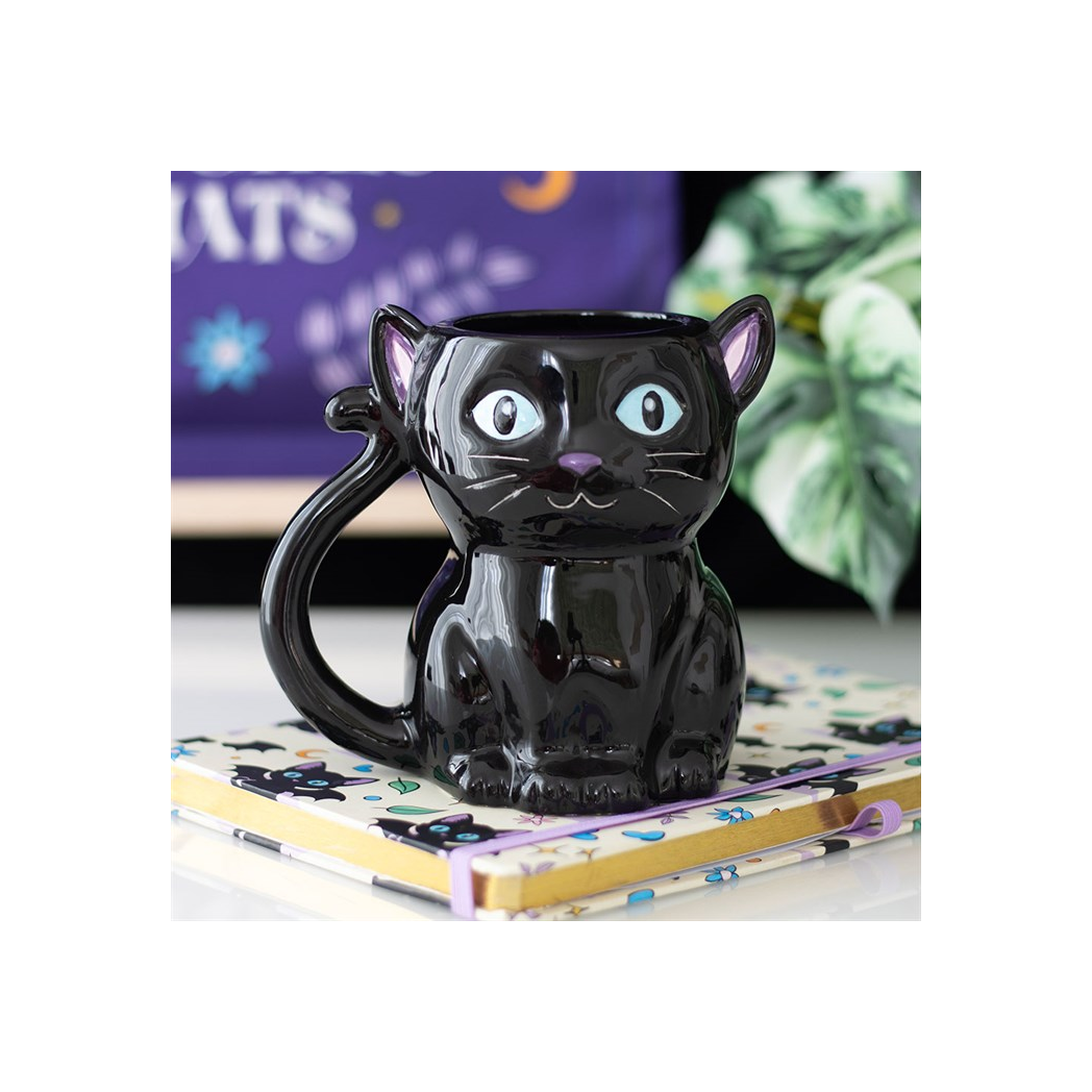Cute and Creepy Black Cat Mug
