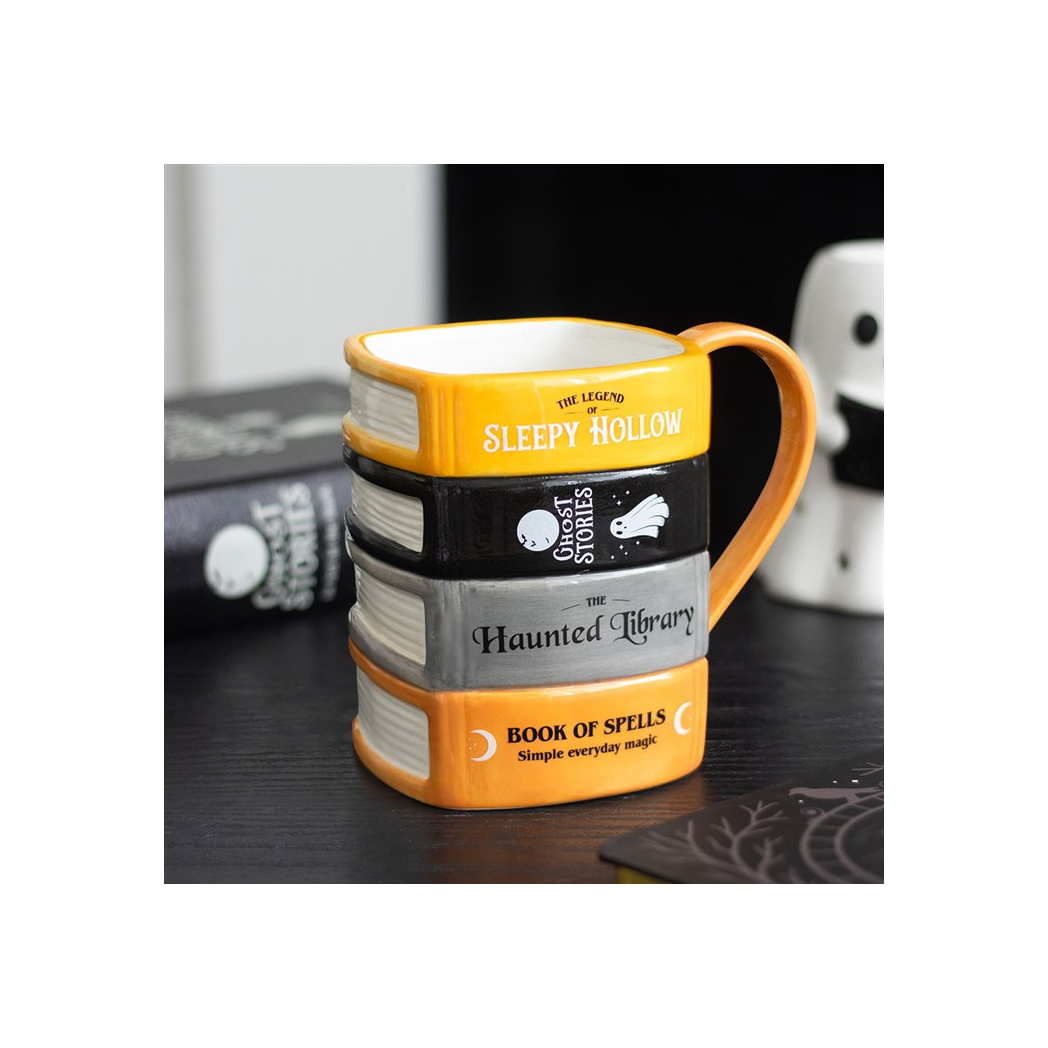 The Haunted Library Book Stack Mug