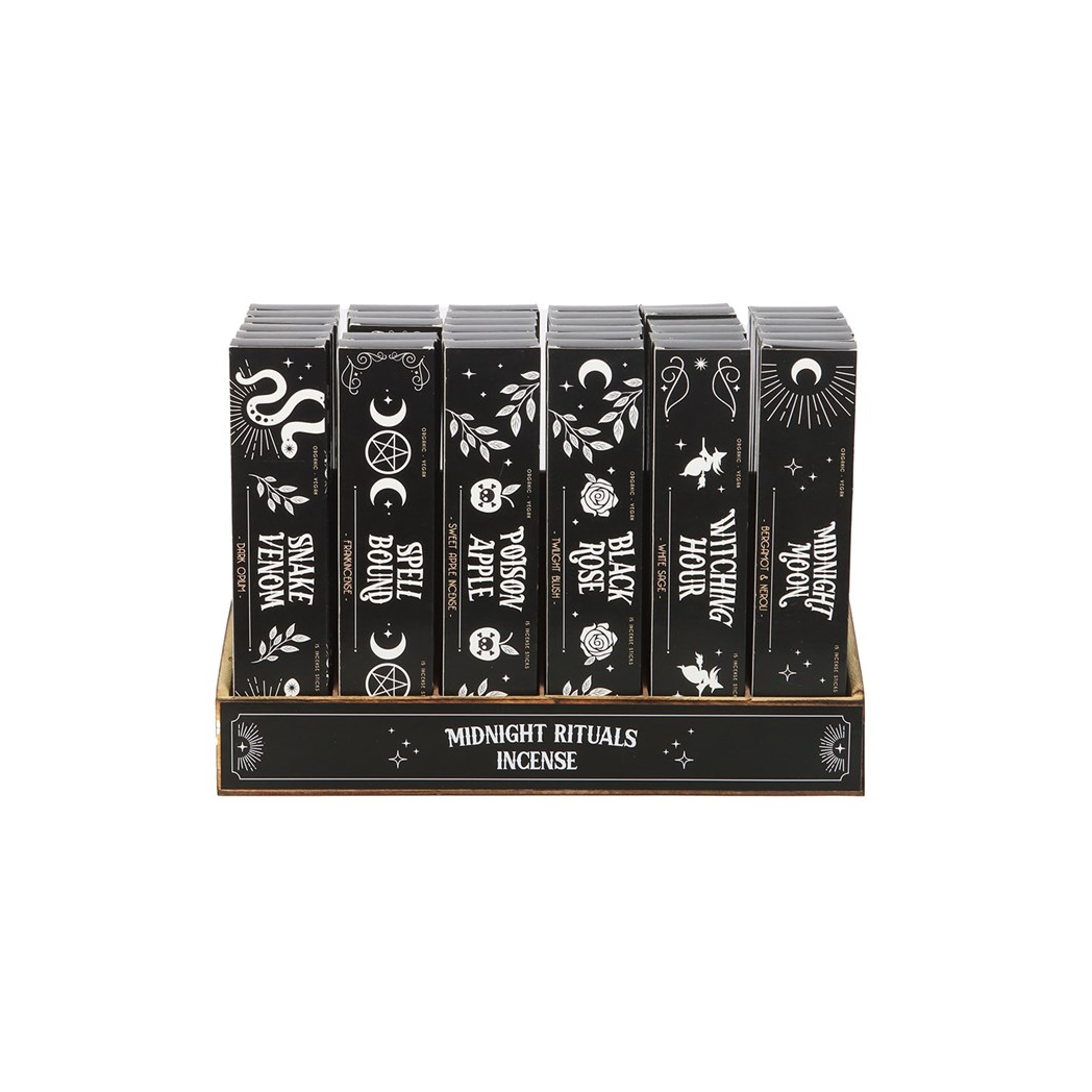 Set of 36 Midnight Rituals Incense Sticks in Display