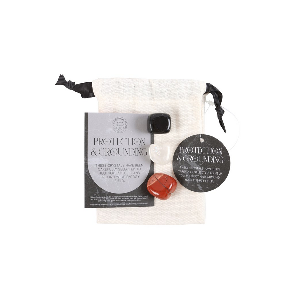Protection and grounding healing crystal set