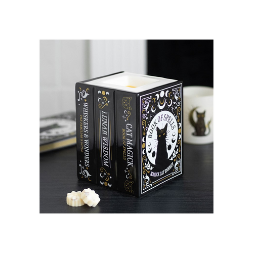 Black Cat Book of Spells Oil Burner and Wax Warmer