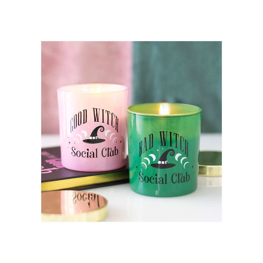Set of 2 Good Witch and Bad Witch Scented Glass Candles