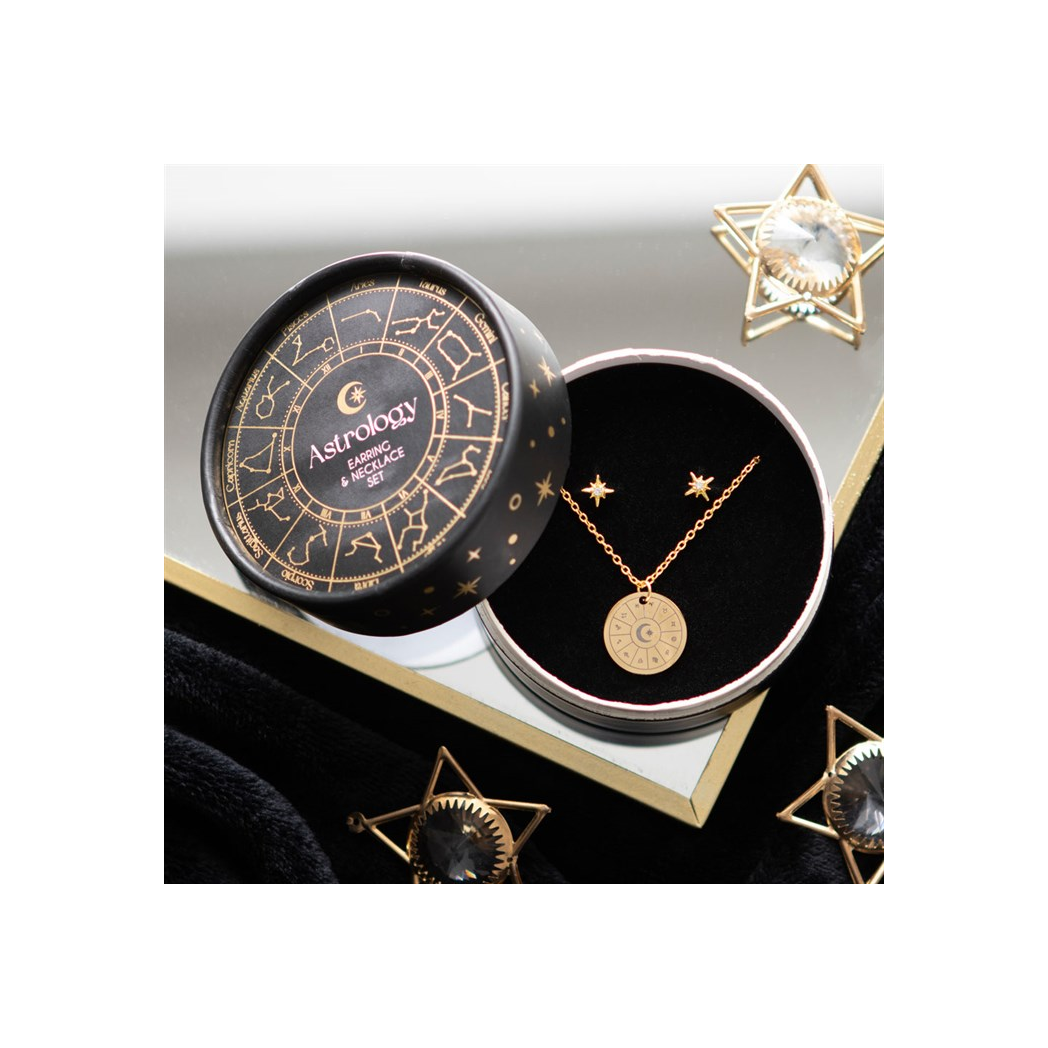 Astrology Wheel Earring and Necklace Set
