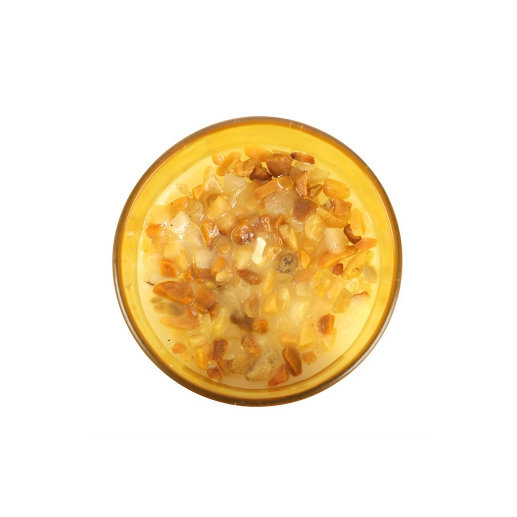 Solar Plexus Chakra Lemon Crystal Chip Candle