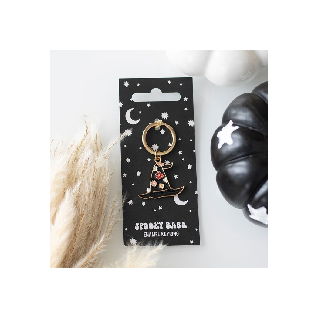 Spooky Babe Witch Hat Keyring