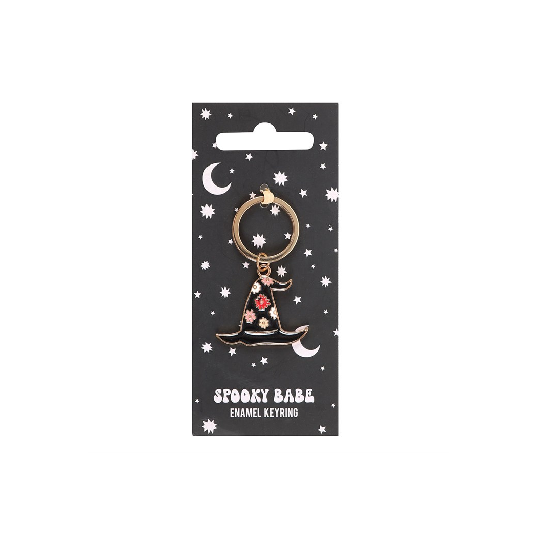 Spooky Babe Witch Hat Keyring