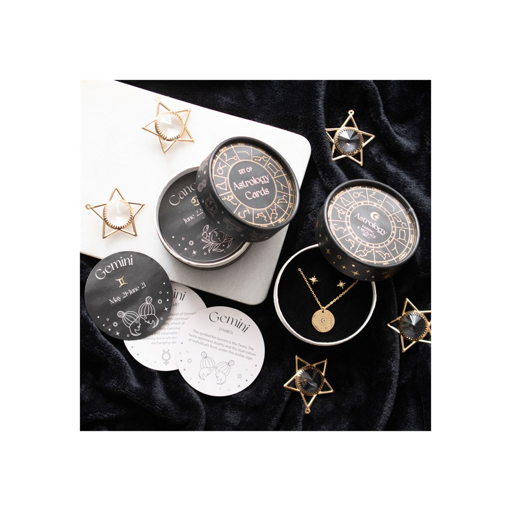 Astrology Wheel Earring and Necklace Set