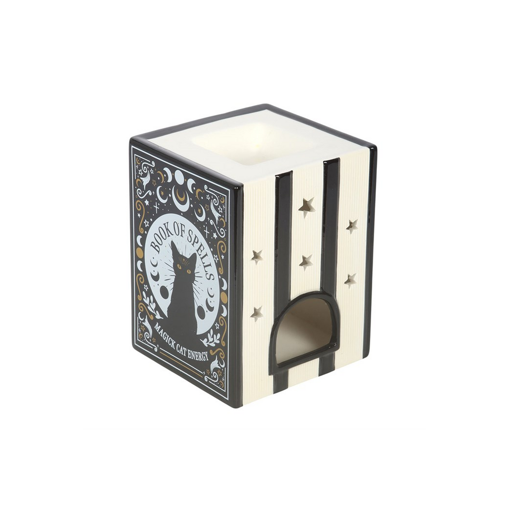 Black Cat Book of Spells Oil Burner and Wax Warmer