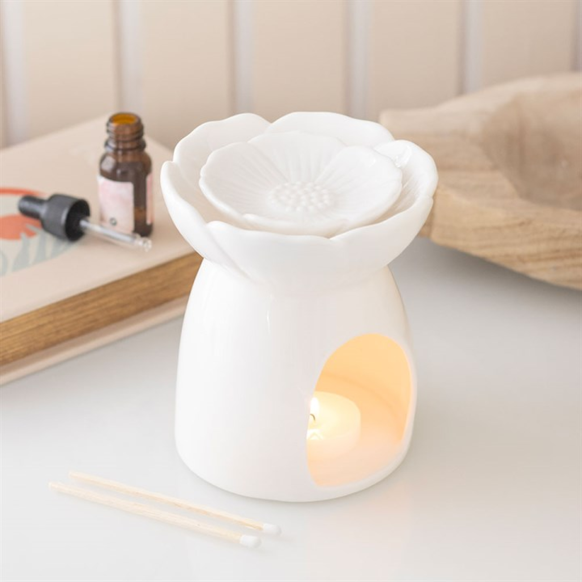 White Peony Oil Burner and Wax Warmer product image 1